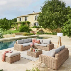 Table Basse Extérieure Carrée Savinia Coloris Tahini Hespéride -Jardin Meubles Magasin table basse exterieure carree savinia coloris tahini hesperide 2