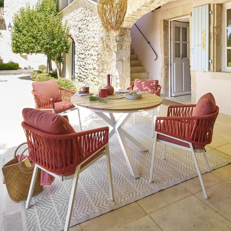 Table Extérieure Ronde 4 Personnes Blanc Oriengo Hespéride 3 Table Extérieure Ronde 4 Personnes Blanc Oriengo Hespéride