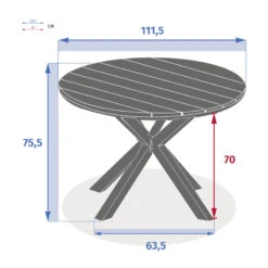 Table Extérieure Ronde 4 Personnes Graphite Oriengo Hespéride -Jardin Meubles Magasin table exterieure ronde 4 personnes graphite oriengo hesperide 2