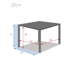 Table Carrée Fixe Piazza 8 P. Graphite Hespéride 9 Table Carrée Fixe Piazza 8 P. Graphite Hespéride -Jardin Meubles Magasin table fixe carree piazza coloris noir graphite hesperide 3