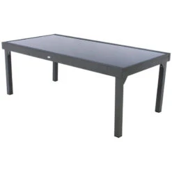 Table Rectangulaire Ext. Verre Piazza 12 P. Graphite Hespéride -Jardin Meubles Magasin table piazza extensible 12 personnes hesperide anthracite graphite 2