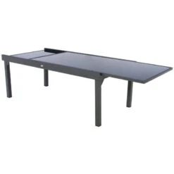 Table Rectangulaire Ext. Verre Piazza 12 P. Graphite Hespéride -Jardin Meubles Magasin table piazza extensible 12 personnes hesperide anthracite graphite 3