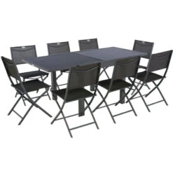 Table Rectangulaire Extensible Piazza 8 P. Graphite Hespéride -Jardin Meubles Magasin table rectangulaire extensible piazza 8 personnes graphite hesperide 4