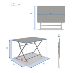 Table Rectangulaire Pliante Greensboro 4p Graphite Hespéride -Jardin Meubles Magasin table rectangulaire greensboro 110x70cm graphite hesperide 5
