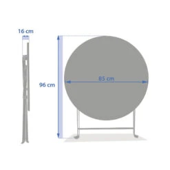 Table Ronde Pliante Greensboro 4p Graphite Hespéride -Jardin Meubles Magasin table ronde pliante greensboro 4p graphite hesperide 3