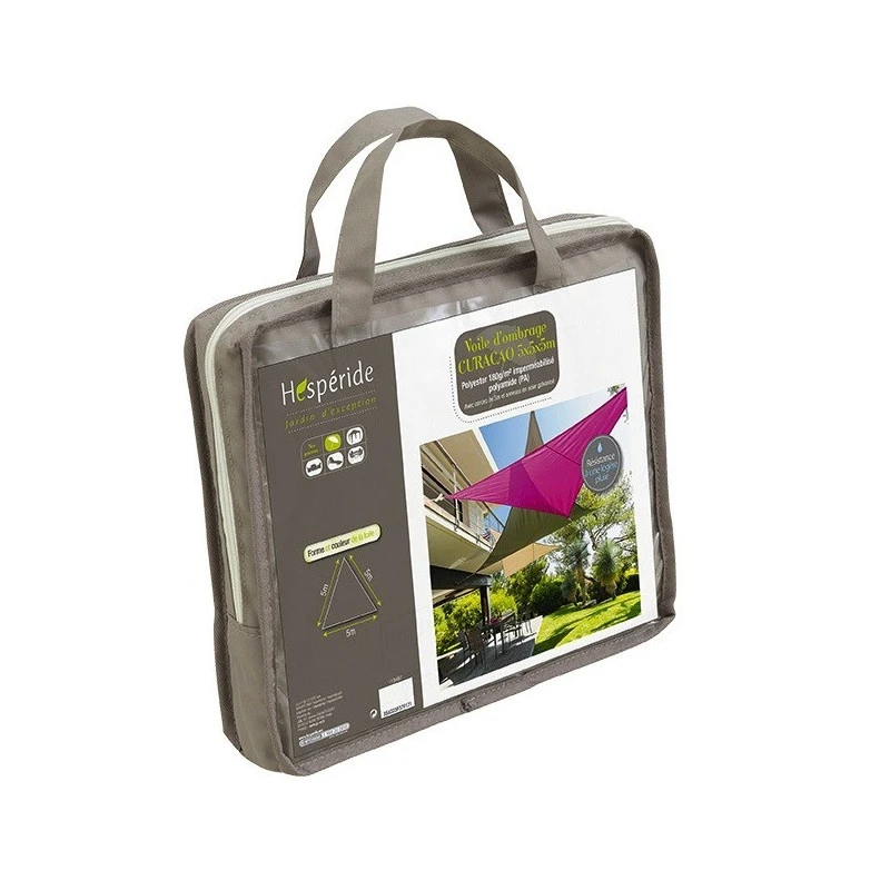 Toile Solaire 5x5x5m Curacao Taupe Hespéride 6 Toile Solaire 5x5x5m Curacao Taupe Hespéride – Image 4