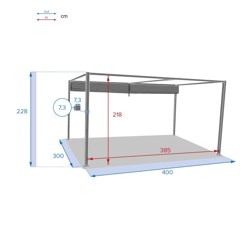 Tonnelle Palmeira 4x3 M Gris Ardoise Hespéride 7 Tonnelle Palmeira 4x3 M Gris Ardoise Hespéride – Image 5