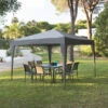 Tonnelle Pliante Carrée Hespéride 3x3m Easy Up Gris Ardoise -Jardin Meubles Magasin tonnelle pliante hesperide 3x3m easy up gris ardoise