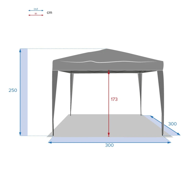 Tonnelle Pliante Carrée Hespéride 3x3m Easy Up Gris Ardoise 8 Tonnelle Pliante Carrée Hespéride 3x3m Easy Up Gris Ardoise – Image 6
