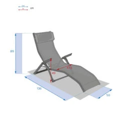 Transat 2 Positions Bleu Canard / Graphite Decima Hespéride -Jardin Meubles Magasin transat 2 positions bleu canard graphite decima hesperide 7