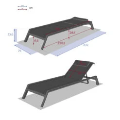 Transat Allure Hespéride Poivre/graphite -Jardin Meubles Magasin transat allure hesperide poivre graphite 3