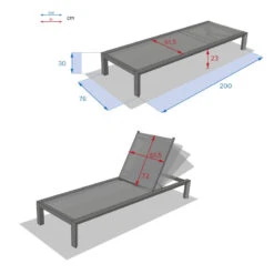 Transat Evasion Anthracite/graphite Hespéride -Jardin Meubles Magasin transat evasion anthracite graphite hesperide 3