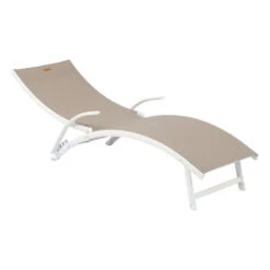 Transat Samba Pliable Noisette/blanc Hespéride -Jardin Meubles Magasin transat samba pliable noisetteblanc hesperide 2